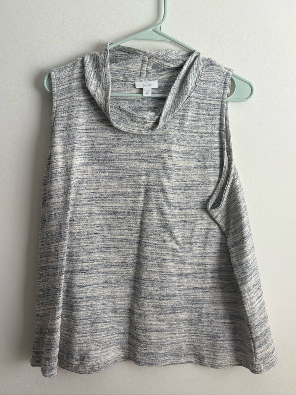 Gray Sleeveless Cowl Neck Top